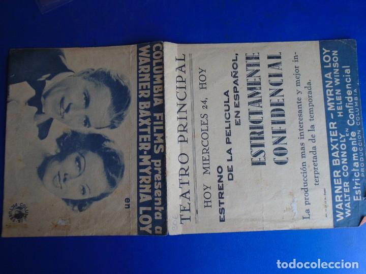 Cine: (PG-190875)PROGRAMA ESTRICTAMENTE CONFIDENCIAL - FRANK CAPRA - TEATRO PRINCIPAL - Foto 3