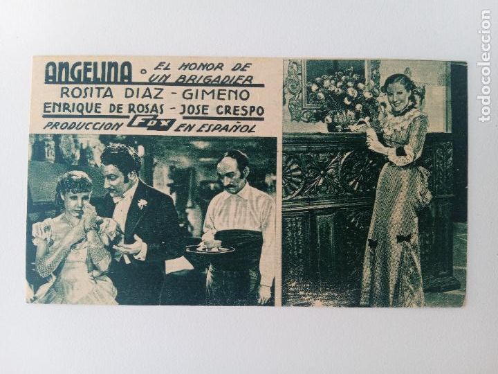 Flyers Publicitaires de Films Anciens: FOLLETO DE MANO DE CINE. ANGELINAO EL HONOR DE UN BRIGADER