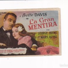 Folhetos de mão de filmes antigos de cinema: LA GRAN MENTIRA .- BETTE DAVIS. Lote 342951898