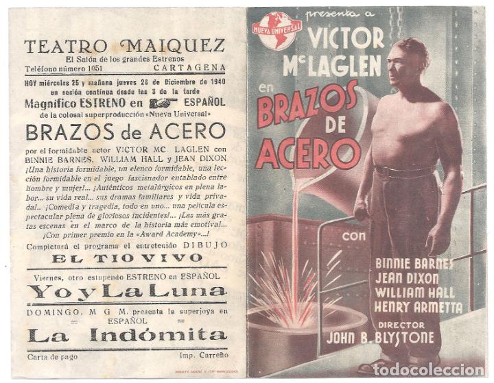 Cine: PTCC 148 BRAZOS DE ACERO PROGRAMA DOBLE UNIVERSAL VICTOR MCLAGLEN B - Foto 1