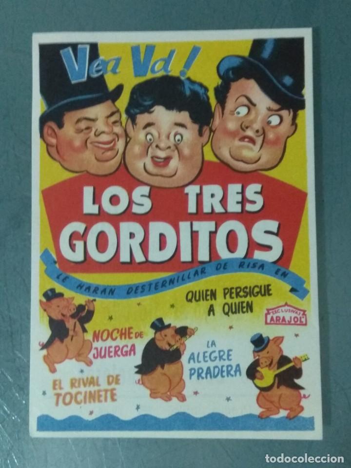 Cine: LOS TRES GORDITOS. PROGRAMA DE CINE SENCILLO. ARAJOL. - Foto 1