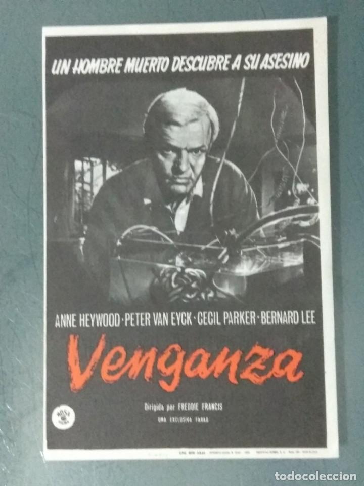 Folhetos de m&atilde;o de filmes antigos de cinema: VENGANZA. PROGRAMA DE CINE SENCILLO. ANNE HEYWOOD, PETER VAN EYCK. CON PUBLICIDAD.