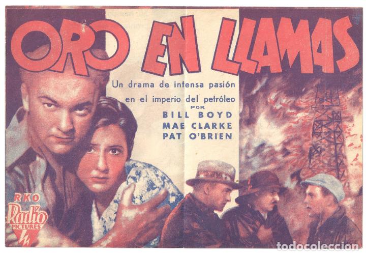 Cine: PTCC 148 ORO EN LLAMAS PROGRAMA DOBLE RKO WILLIAM BOYD MAE CLARKE - Foto 2