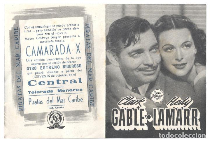Cine: PTCC 148 CAMARADA X PROGRAMA DOBLE MGM CLARK GABLE HEDY LAMARR - Foto 1