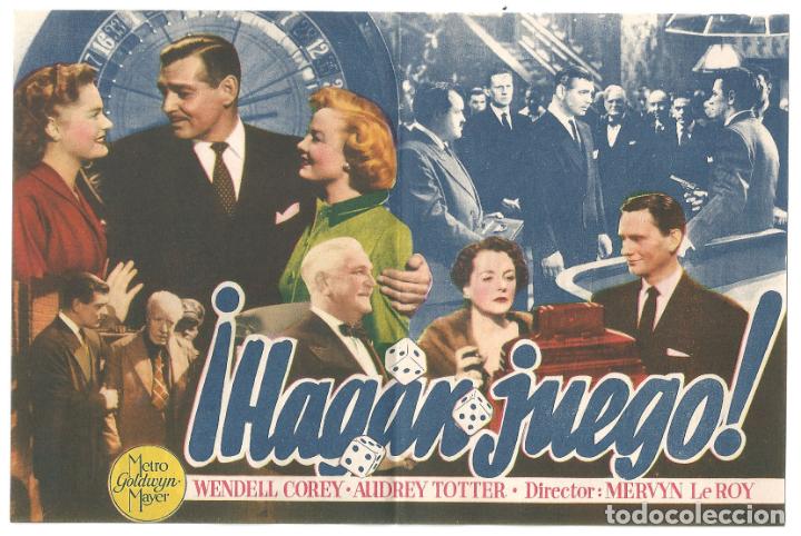 Cine: PTCC 148 HAGAN JUEGO PROGRAMA DOBLE MGM CLARK GABLE ALEXIS SMITH - Foto 2