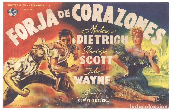 Cine: PTCC 148 FORJA DE CORAZONES PROGRAMA SENCILLO GRANDE UNIVERSAL JOHN WAYNE MARLENE DIETRICH - Foto 1