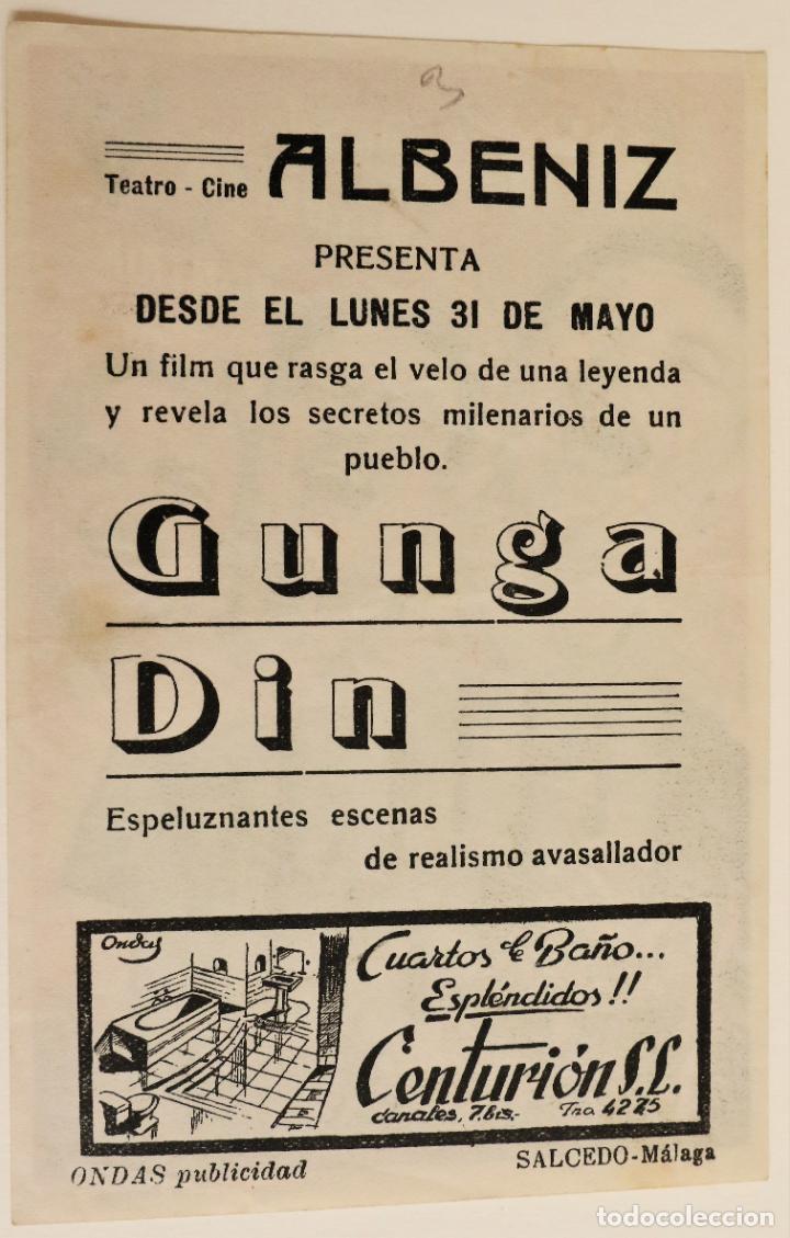 Cine: Programa de cine GUNGA DIN, Publicidad Cine Albeniz - Foto 2