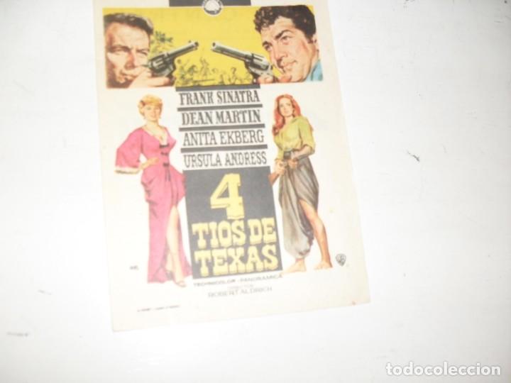Cine: programa de mano sencillo,con texto publicitario.titulo:4 TIOS DE TEXAS.(FRANK SINATRA) - Foto 1