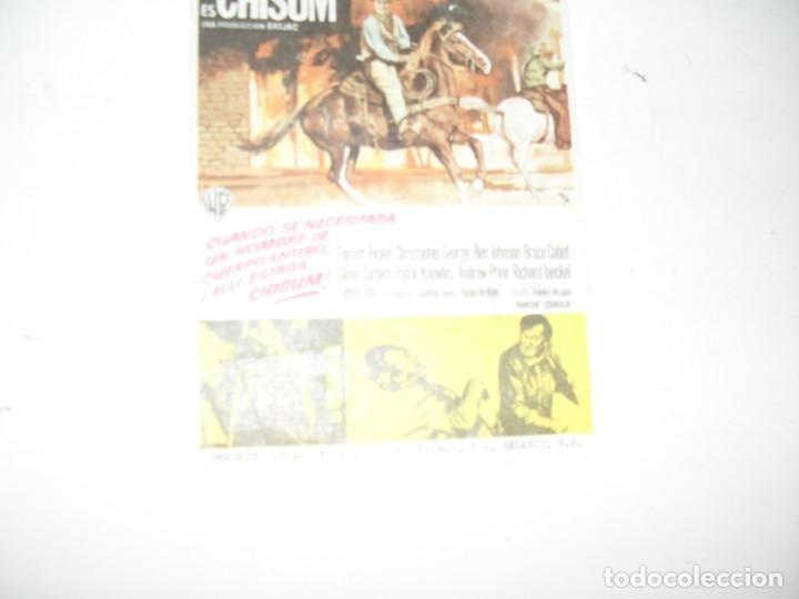 Cine: programa de mano sencillo,con texto publicitario.titulo:CHISUM.(JOHN WAYNE) - Foto 1