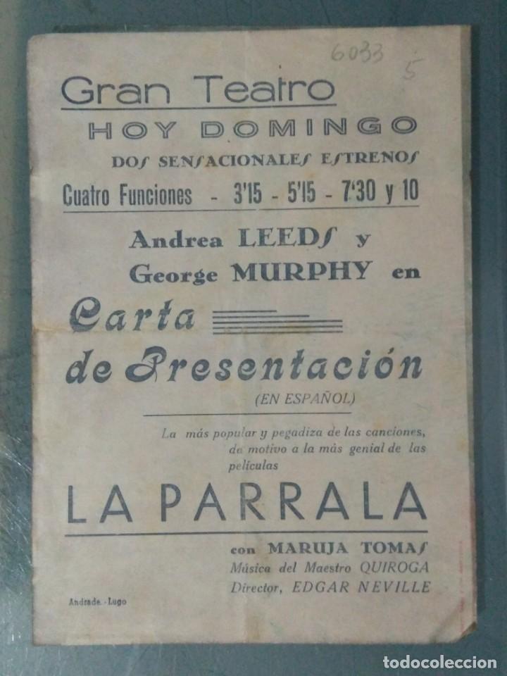 Cine: CARTA DE PRESENTACI&Oacute;N. PROGRAMA DE CINE GRANDE. CON PUBLICIDAD. - Foto 3