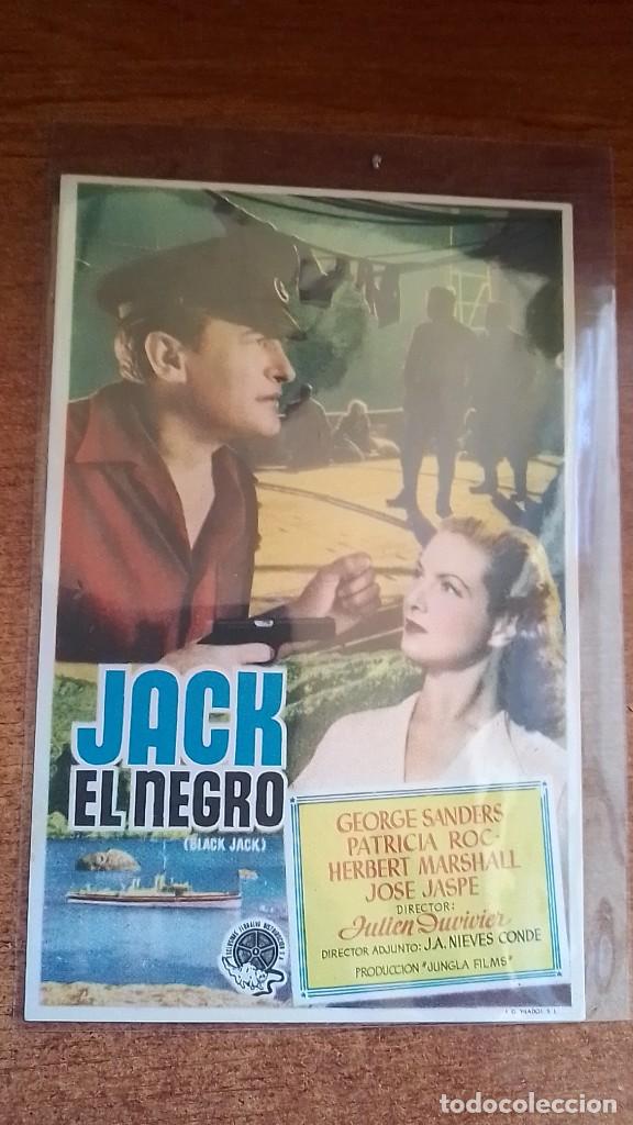 Cine: PROGRAMA O FOLLETO DE MANO DE CINE jack el negro - Foto 1