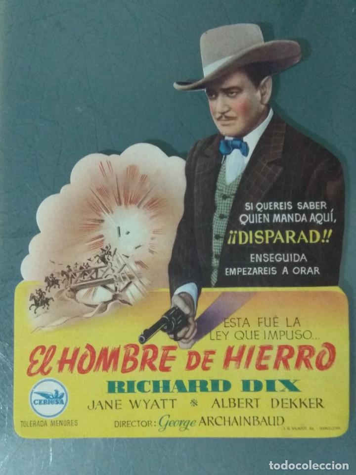 Cine: EL HOMBRE DE HIERRO. PROGRAMA DE CINE SENCILLO TROQUELADO. - Foto 1