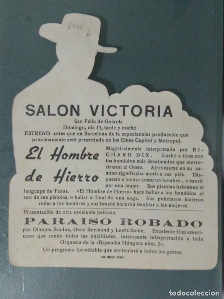 Cine: EL HOMBRE DE HIERRO. PROGRAMA DE CINE SENCILLO TROQUELADO. - Foto 2