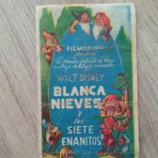  Foglietti di film di film antichi di cinema: BLANCA NIEVES Y LOS SIETE ENANITOS, DISNEY, IDEAL CINEMA DE BENICARLÓ, CASTELLÓN. Lote 344330558