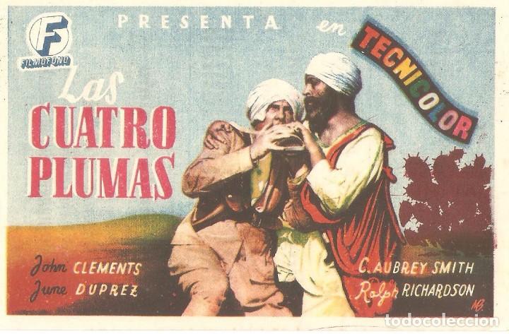 Cinema: FOLLETOS DE MANO -LAS CUATROS PLUMAS CINE AVENIDA VILLANUEVA DE LA SERENA