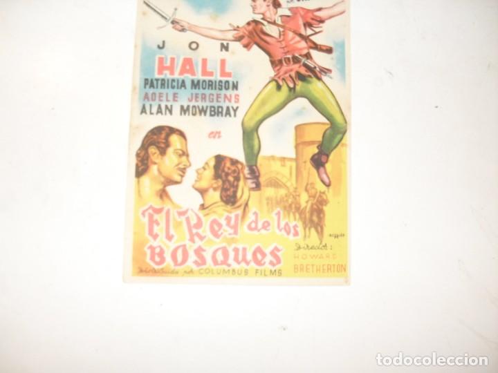 Cine: programa de mano sencillo,sin texto publicitario.titulo:EL REY DE LOS BOSQUES.(JOHN HALL) - Foto 1