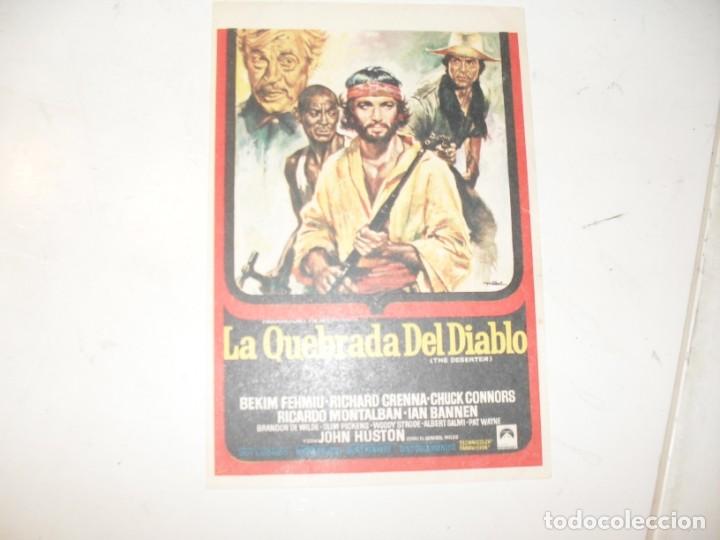Cine: programa de mano sencillo,sin texto publicitario.titulo:LA QUEBRADA DEL DIABLO.(JOHN HUSTON) - Foto 1
