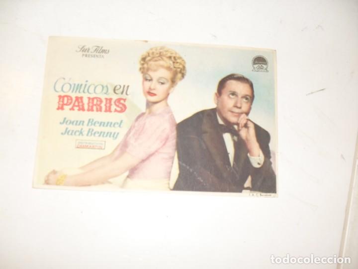 Cine: programa de mano sencillo,sin texto publicitario.titulo:COMICOS EN PARIS.JOAN BENNET) - Foto 1