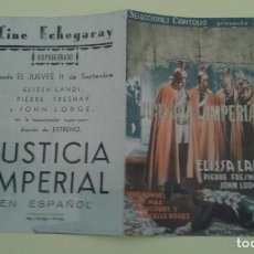 Cine: JUSTICIA IMPERIAL ELISSA LANDI ORIGINAL DOBLE C.P. CINE ECHEGARAY