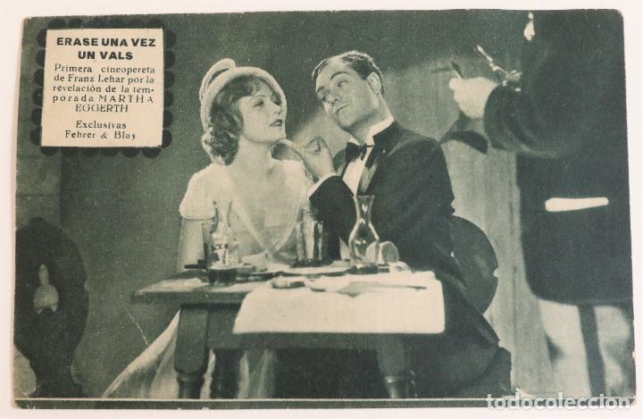 Cine: PROGRAMA TARJETA DE CINE,ERASE UNA VEZ UN VALS MARTHA publicidad Sal&oacute; Carme 1933