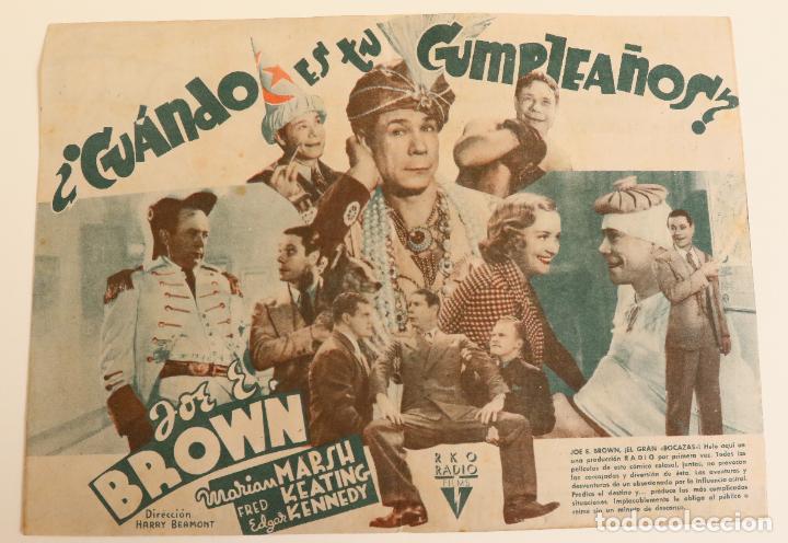 Cine: PROGRAMA DE CINE Cu&aacute;ndo es tu cumplea&ntilde;os programa doble Joe E Br Publicidad Gran Cine Central 1942 - Foto 2