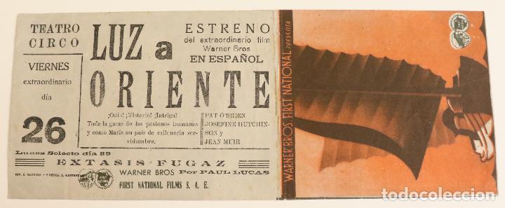 Cine: PROGRAMA DE CINE DOBLE LUZ A ORIENTE WARNER PAT OBRIEN, Teatro Circo - Foto 1