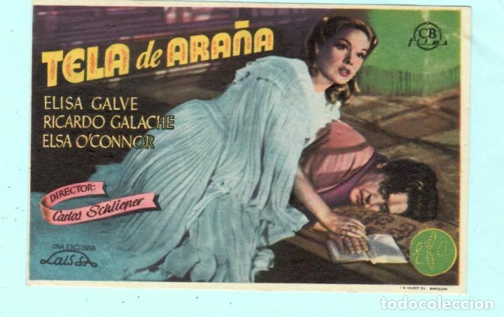 Cine: FOLLETO DE MANO TELA DE ARA&Ntilde;A CON ELISA GALVE PUBLICIDAD CINE PICAROL