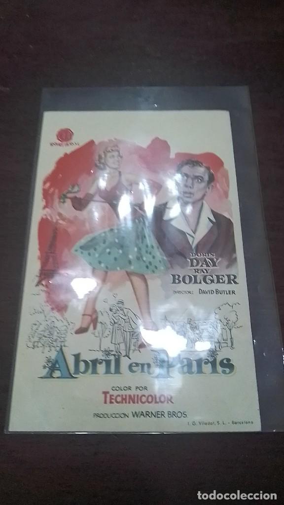 Cine: PROGRAMA O FOLLETO DE MANO DE CINE abril en par&iacute;s - Foto 1