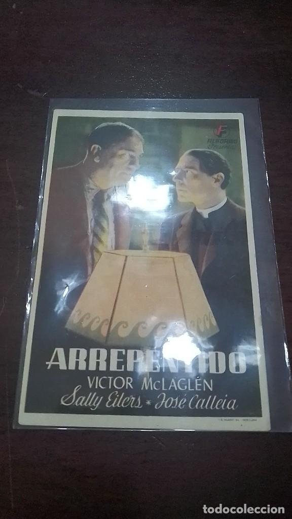 Cine: PROGRAMA O FOLLETO DE MANO DE CINE arrepentido - Foto 1