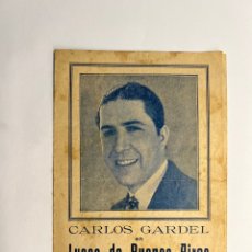 Cine: CARLOS GARDEL, EN LUCES DE BUENOS AIRES.., FOLLETOS DE MANO. COLISEUM (H.1930?)