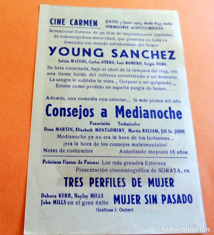 Cine: PROGRAMA DE CINE - YOUNG SANCHEZ - CINE CARMEN DE PALAM&Oacute;S - 1965 - Foto 2