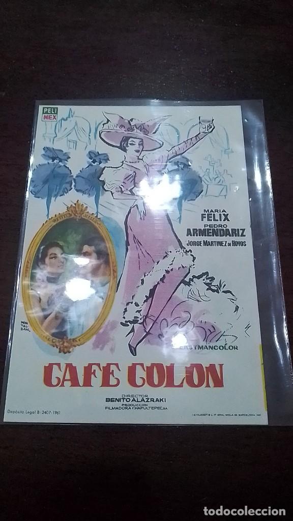 Cine: PROGRAMA O FOLLETO DE MANO DE CINE caf&eacute; col&oacute;n - Foto 1
