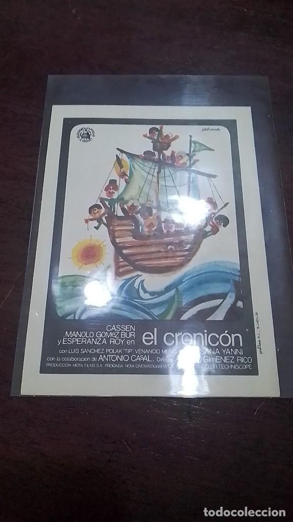 Cine: PROGRAMA O FOLLETO DE MANO DE CINE el cronic&oacute;n - Foto 1