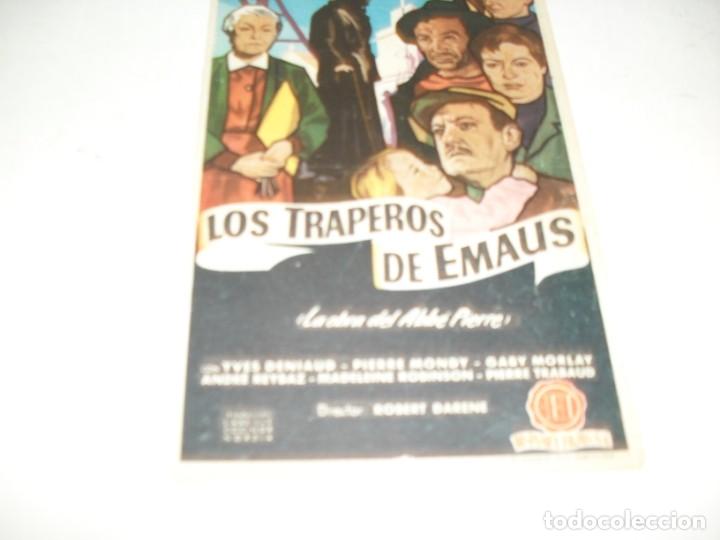Cine: programa de mano SENCILLO,con texto publicitario.titulo:LOS TRAPEROS DE EMAUS,(ROBERT DARENE) - Foto 1