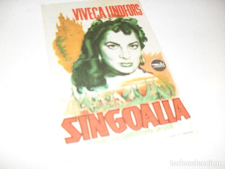 Cine: programa de mano SENCILLO,con texto publicitario.titulo:SINGOALIA (VIVECA LINDFORS) - Foto 1