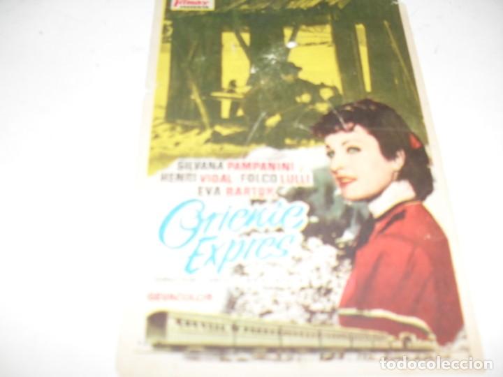 Cine: programa de mano SENCILLO,con texto publicitario.titulo:ORIENTE EXPRESS(SILVANA PAMPANINI) - Foto 1