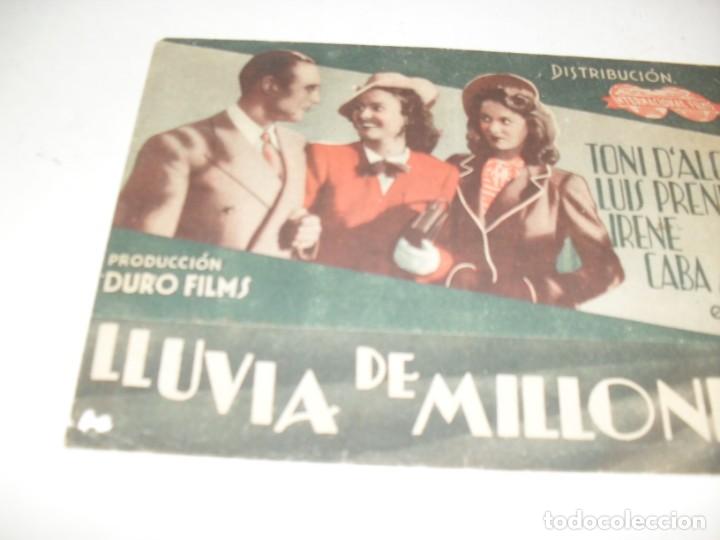 Cine: programa de mano DOBLE,con texto publicitario.titulo:LLUVIA DE MILLONES(LUIS PRENDES) - Foto 1