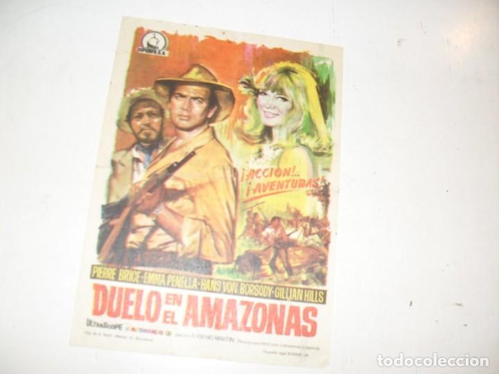 Cine: programa de mano,SENCILLO,con texto publicitario.titulo:DUELO EN EL AMAZONAS (PIERRE BRUCE) - Foto 1