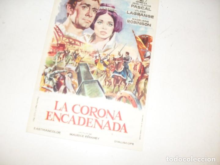 Cine: programa de mano,SENCILLO,con texto publicitario.titulo:LA CORONA ENCADENADA (JEAN PASCAL) - Foto 1