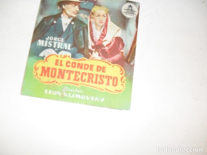 Cine: programa de mano,DOBLE,con texto publicitario.titulo:EL CONDE DE MONTECRISTO (JORGE MISTRAL) - Foto 1
