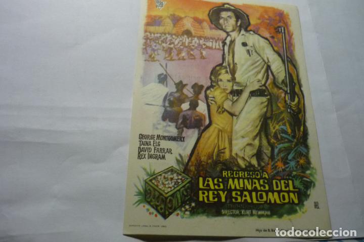  Flyers Publicitaires de films Anciens: programa regreso a las minas del rey salomon -george montgomery publicidad