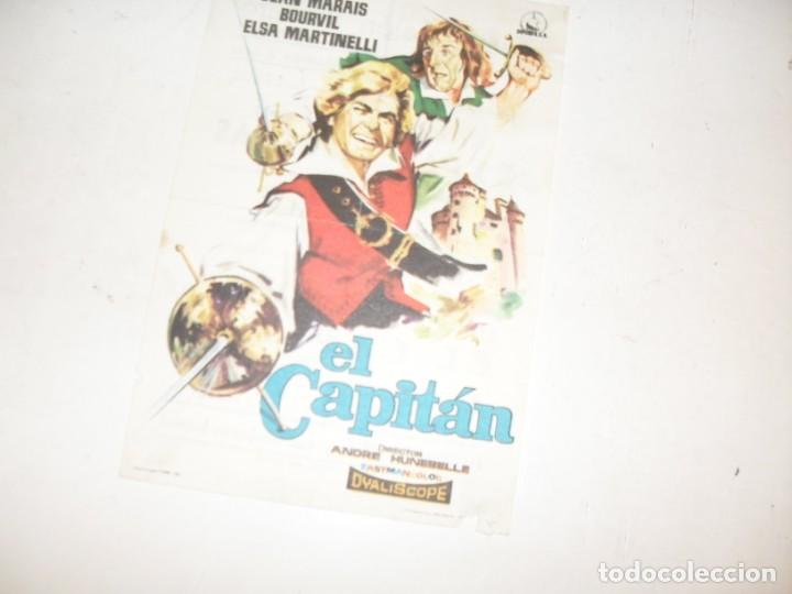 Cine: programa de mano,SENCILLO,con texto publicitario.titulo:EL CAPITAN (JEAN MARAIS) - Foto 1