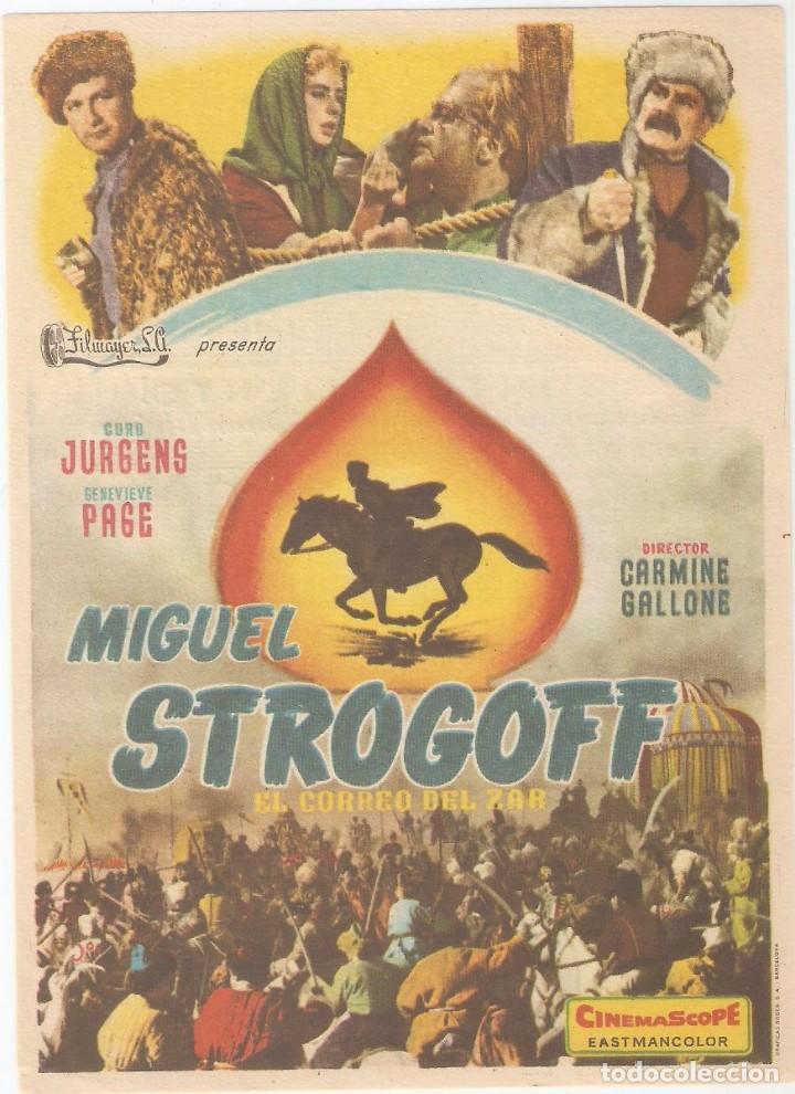  Flyers Publicitaires de films Anciens: MIGUEL STROGOFF, CINE AVENIDA DE VILLANUEVA DE LA SERENA