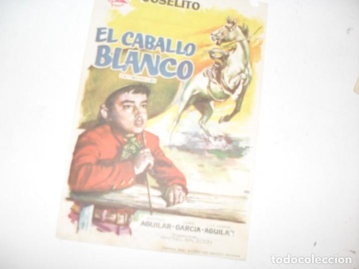 Cine: programa de mano,SENCILLO,con texto publicitario.titulo:EL CABALLO BLANCO (JOSELITO) - Foto 1