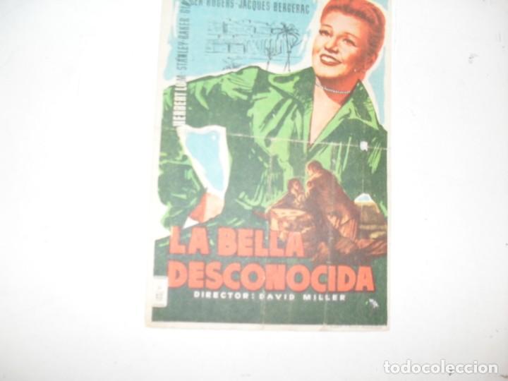 Cine: programa de mano,SENCILLO,con texto publicitario.titulo:LA BELLA DESCONOCIDA (GINGER ROGERS) - Foto 1