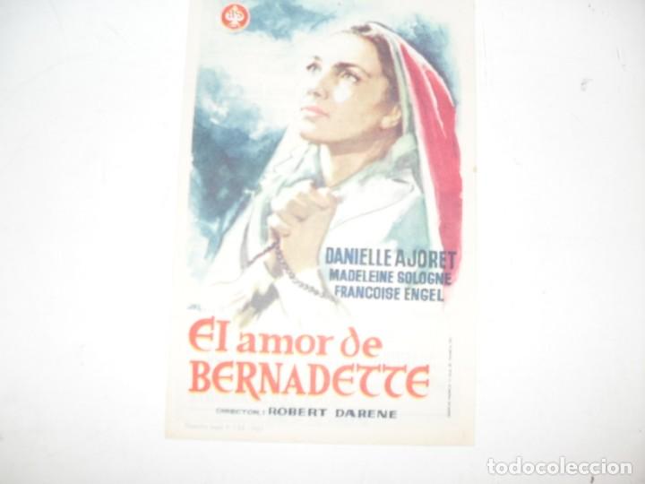 Cine: programa de mano,SENCILLO,con texto publicitario.titulo:BERNADETTE (DANIELLE AJORET) - Foto 1