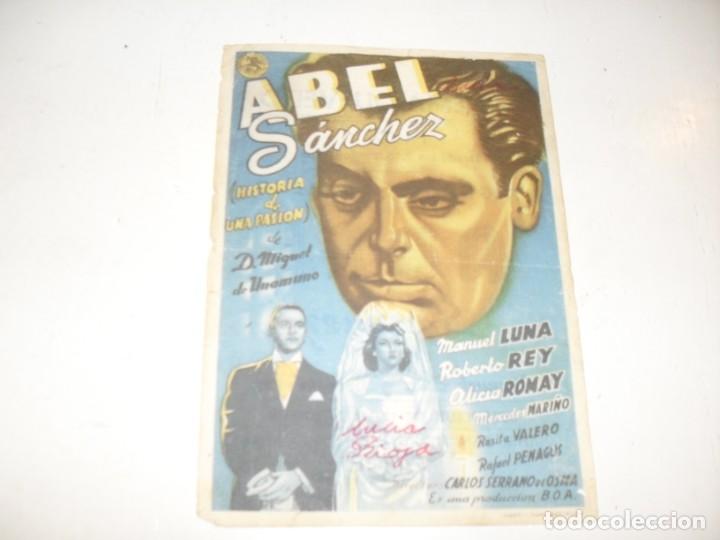 Cine: programa de mano,SENCILLO,con texto publicitario.titulo:ABEL SANCHEZ (MANUEL LUNA) - Foto 1