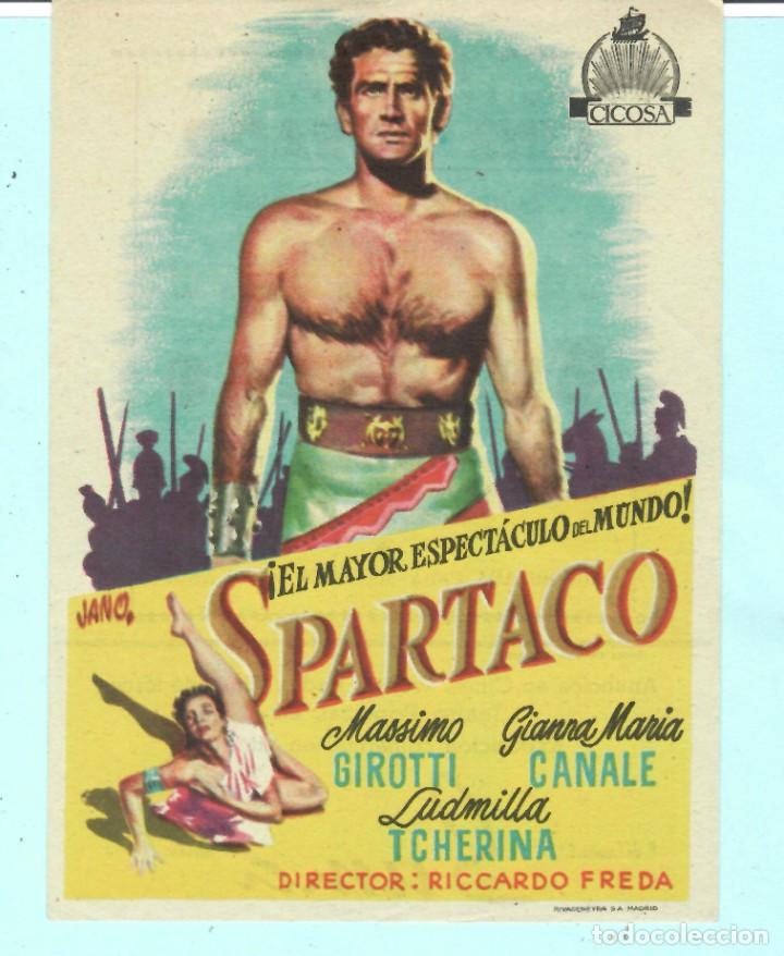 Cine: FOLLETO DE MANO ESPARTACO CON MASSIMO GIROTTI.PUBLICIDAD CINE CINE DORADO EL A&Ntilde;O 1955