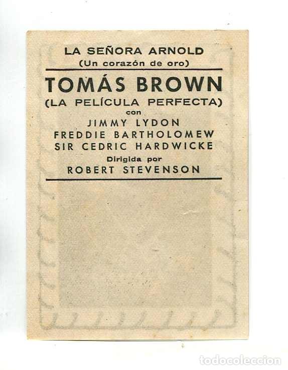 Cine: TOMAS BROWN, con Freddie Bartholomew. 5,5 X 8 cms. - Foto 2