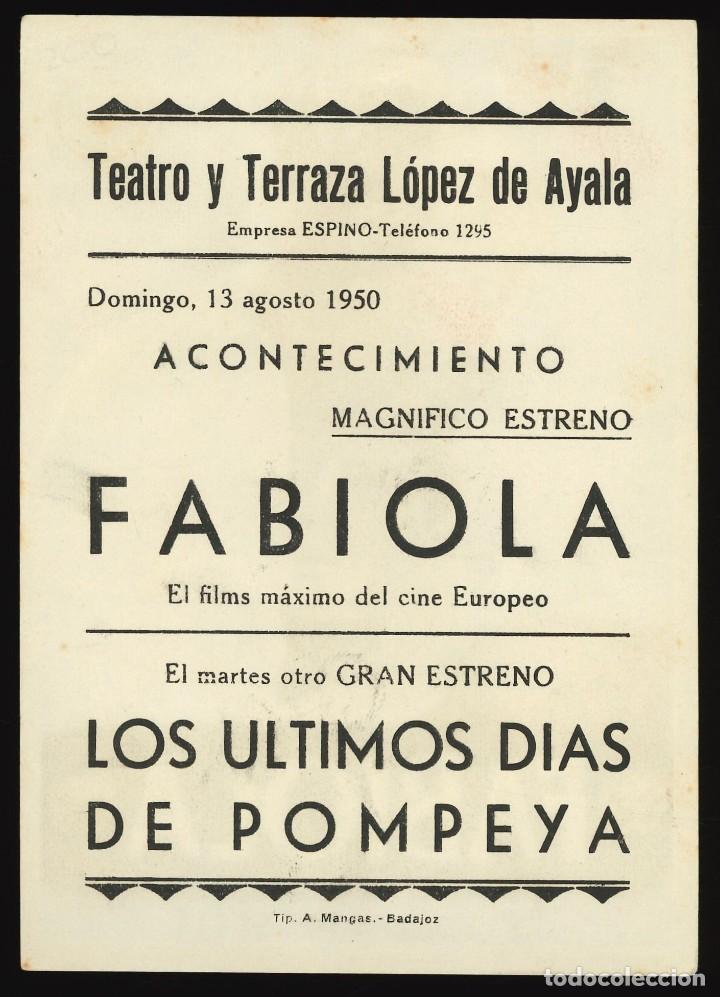 Cine: FABIOLA (MODELO 2) / PROGRAMA DE CINE CON PUBLICIDAD EN REVERSO (PEPLUM) - Foto 2